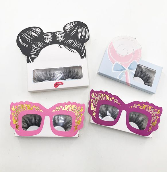 

soft paper eylashes box girls glasses cute mink lash packaging for 25mm lashes custom logo accept fdshine1652610