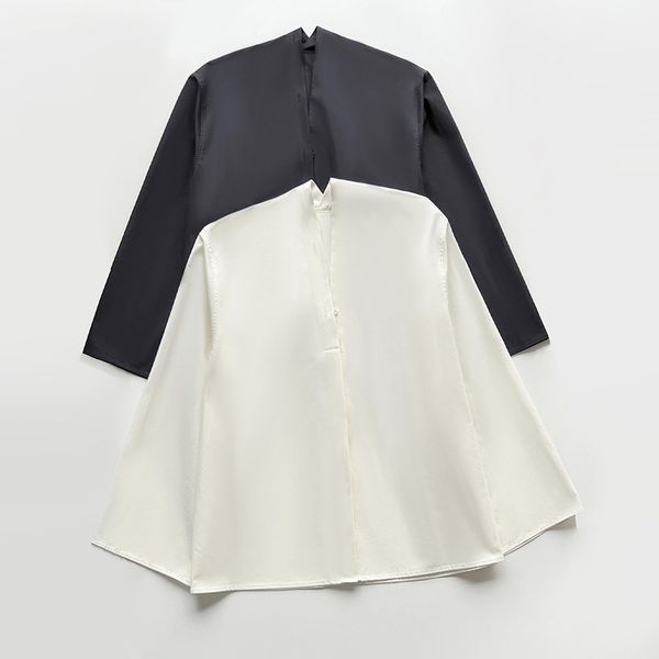 

*to*tem loose deconstructed v-neck organic cotton versatile design short shirt jacket for women, White