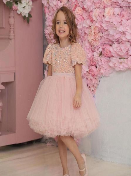 

girl039s dresses yipeisha princess flower girl dress for birthday o neck short sleeves puff knee length glitter tutu kids weddi7468245, Red;yellow