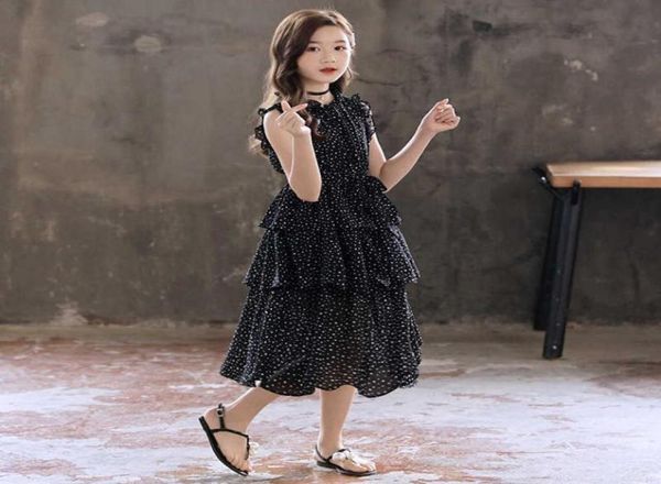 

girls dress kids clothing long sleeve autumn layered kids dresses for girls teen gir dots princess dress 4 6 8 10 12 14 years q0716224309, Red;yellow
