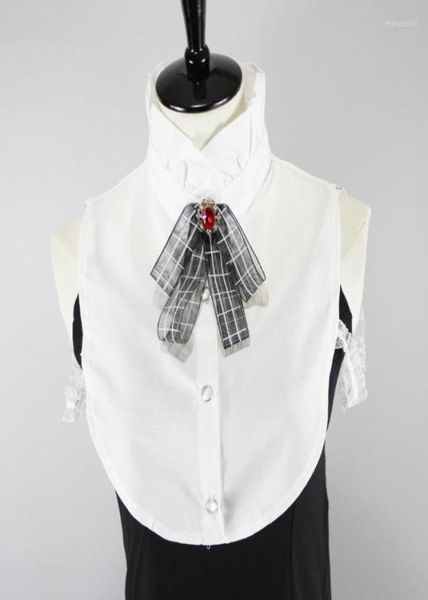 

bow ties linbaiway stand fake collar women white sweater half shirt false detachable collars for nep kraagiebow1394701, Black;gray
