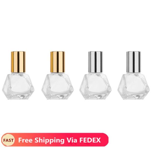 

8ml mini glass rollon bottles alloy cover refillable essential oils bottle travel empty cosmetic containers perfume bottle8388008