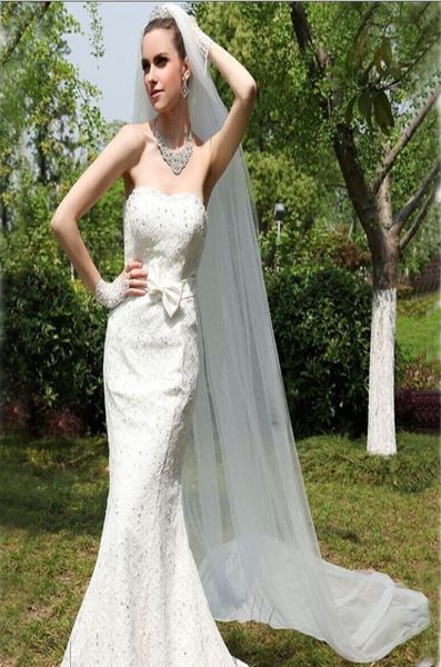 

new style one layers 3m white ivory bridal veils tulle with comb cathedral length wedding veils6592169, Black