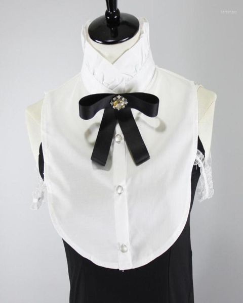 

bow ties linbaiway womens bowknot ruffles stand fake collar ladies removable detachable collars for suits halfshirt false collars2354645, Black;gray