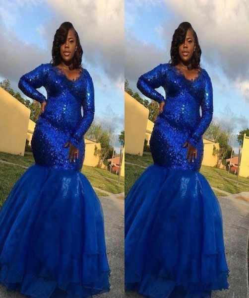 

sparkly sequined long sleeves evening dresses plus size scoop neck mermaid organza zipper back prom party formal gowns5825807, Black;red