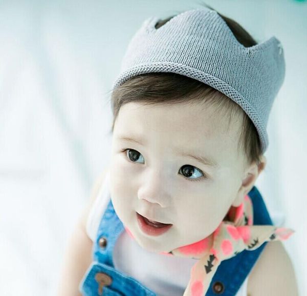 

baby knit crown tiara kids infant crochet headband cap hat birthday party pography props beanie bonnet3487248, Yellow