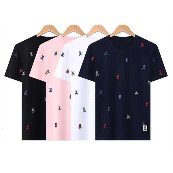 

psychos shirt 2023 mens tshirt womens bunnys tees combed cotton summer short sleeve business design fashion skull rabbit casual breathable c, White;black