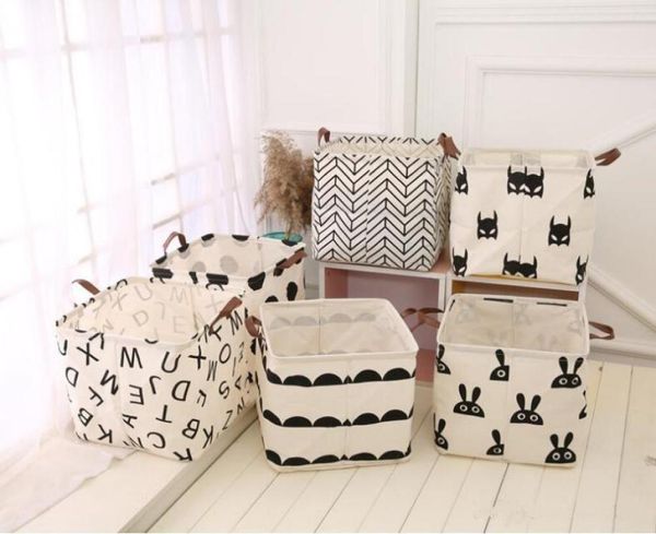 

ins waterproof upscale home decoration foldable bathroom dirty clothes laundry storage buckets box bag kids toy cotton linen stora8445640