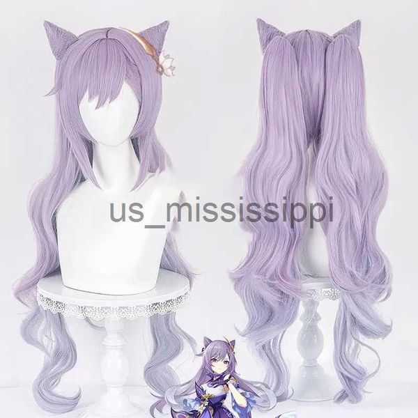 

cosplay wigs genshin impact keqing cosplay wig 80cm long curly purple gradient wig cosplay anime cosplay wigs heat resistant synthetic wigs, Black