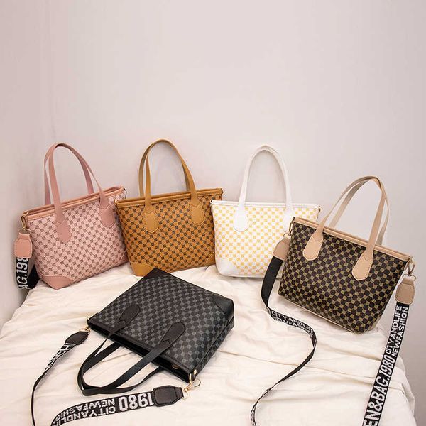 

women's printed contrasting bucket handbag summer fashion personalized basket diagonal cross shoulder bag