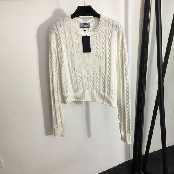 

personality jacquard sweaters fashion weave knit sweater female brand long sleeve shirt fall elegant charm tees clothing