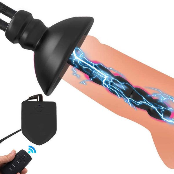

electric shock stick plug and male wearing dilation device when going out toy
