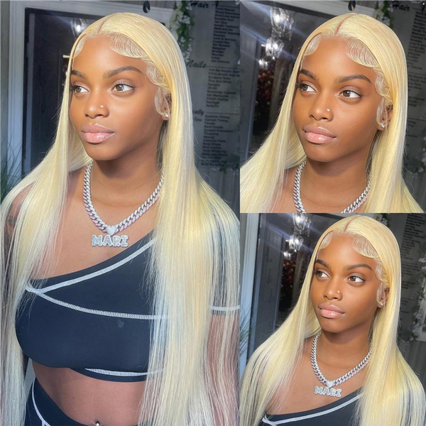

blonde long straight wig middle part natural hairline wig highlight black brown pink wig for women daily cosplay party