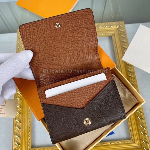 

designer luxury card holder men coin business credit card ticket holders key case pocket organizer women mini wallet m63801, Brown;gray