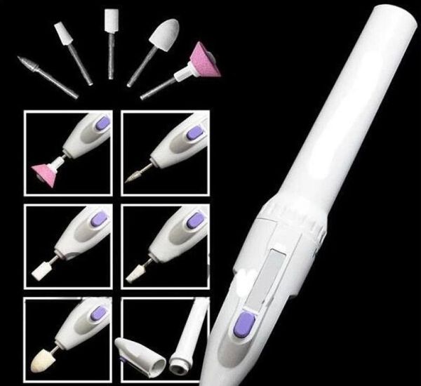 

wholenail art tip electric manicure toenail drill file tool nail grinder polisher set for 4756880, Silver