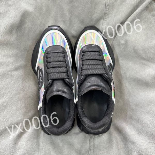 

new luxurys designer sneaker men women reflective casual shoes genuine leather sneakers party calfskin quality shoes, Black