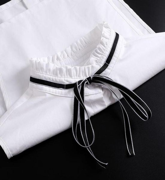 

bow ties sweet ruffles stand fake collar for women shirt removable false female choker necklace sweater detachable collarbow9917257, Black;gray