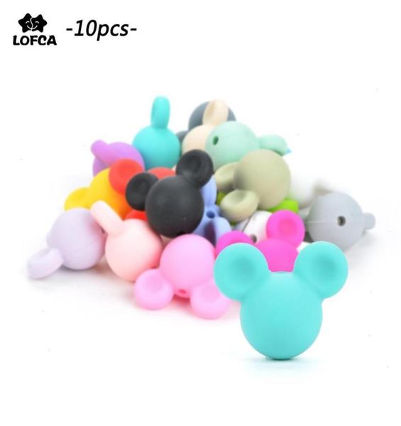 

whole 10pcs lot teethers mouse baby teething beads cartoon silicone for necklaces bpa teether toy accessories nursing diy6730155
