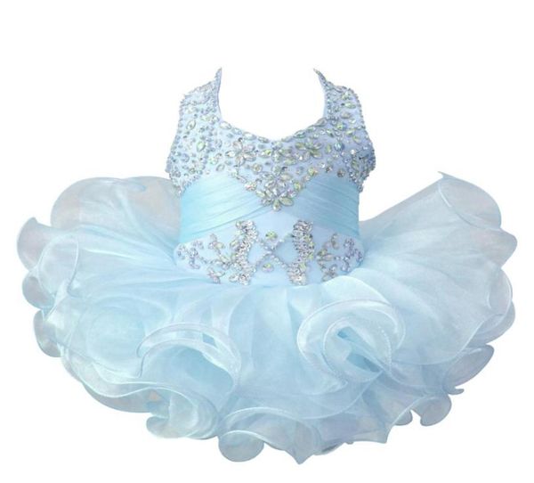 

baby girls cupcake pageant dress halter mini ball gown toddler princess ruffles tutu dress infant girls short birthday party dress4687753, White;red