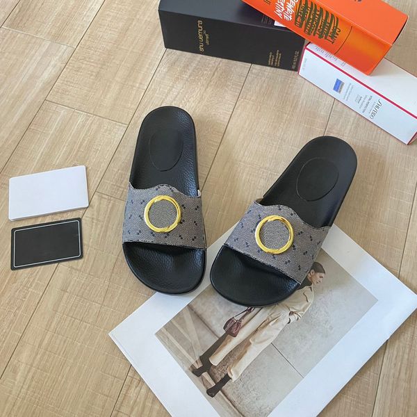 

famous brand slippers 2023g large women's sandals casual versatile slippers internet red men's and women's flat bottom slippe, Black