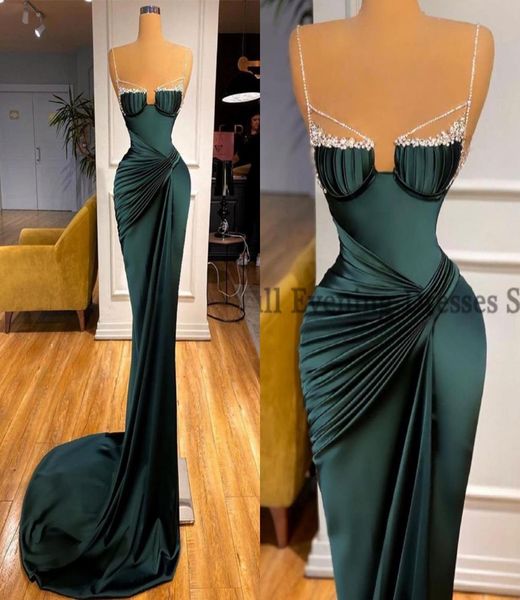 

prom dress mermaid spaghetti straps floor length evening party gowns dresses 2022 beadings saudi arabia plus size 03293030703, Black