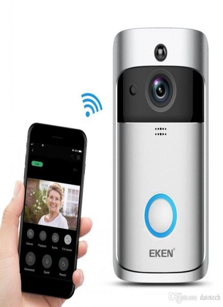 

eken smart wireless video doorbell 2 realtime 720p hd video wifi camera twoway audio night vision app control v5 wifi enabled d6861985