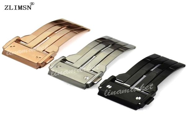 

hub stainless steel metal watch buckle 18mm 20mm 22mm 24mm deployment clasp men watchbands women watch relogio masculino khub1014185392, Black;brown