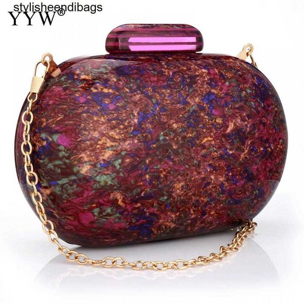 

totes yyw design shell acrylic clutch purse women marble luxury elegant lady evening bag roud cute purple handbag shoulder bags stylisheendi