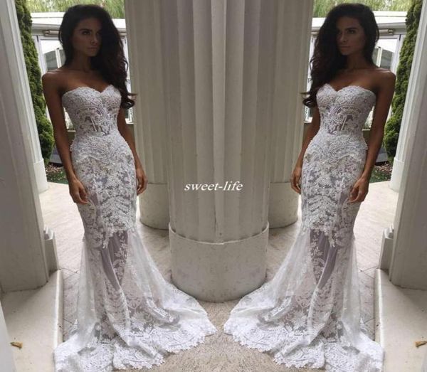 

romantic boho white mermaid wedding dresses bridal dress full lace applique backless illusion bride gowns 20207510853