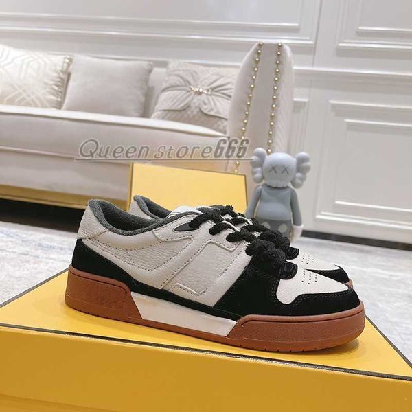 

leather casual shoes women men letter shoe vintage white sneakers versatile trainer luxury designer trainers lace-up match sneaker comfortab, Black