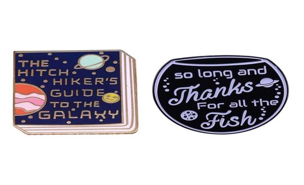 

hitchhiker s guide to the galaxy lapel pin so long and thanks for the fish brooch badge8697680, Blue