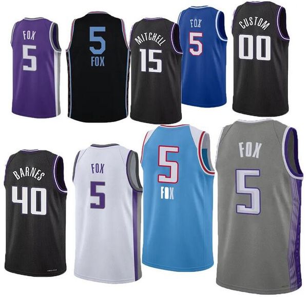 

sacramento''kings''custom men women youth de'aaron fox 5 malik monk 0 domantas sabonis 10 harrison barnes 40 keegan, Black;red