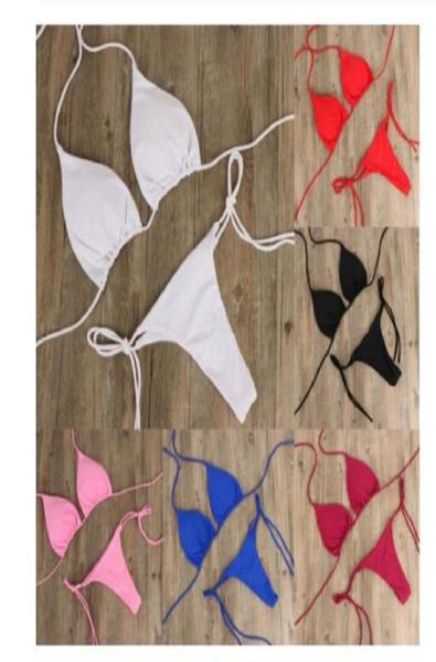 

2pcs women summer swimwear string bikinis bikini set bra tie gstring thong beach triangle suit swimsuit bathing suit swimmin1085749