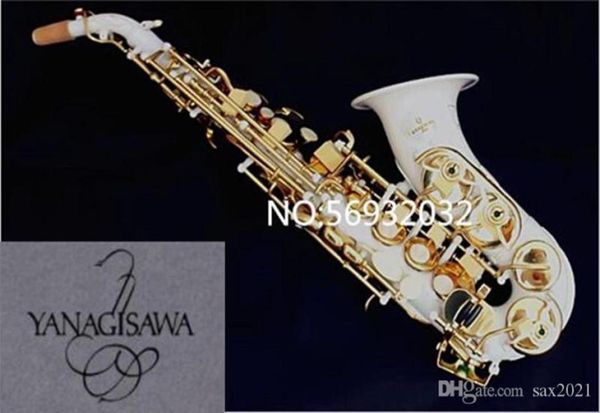 

new curved saxophone yanagisawa s991 bb musical instrument soprano sax white paint professional performance with case 9785096