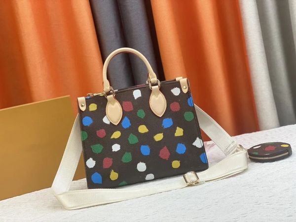 

l 23ss onthego shoulder handbag bag classic m44571 women yayoi kusama multicolor dot designer tie dye crossbody handbags bags colored cameos