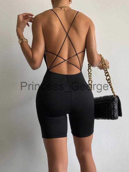 

party dresses backless soild silm playsuit for women clothes high waist casual ropa mujer streetwear sleeveless one line collar rompers x062, White;black