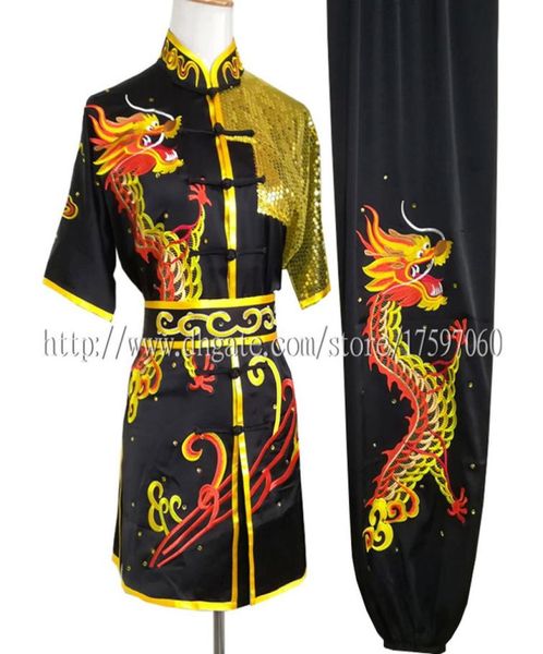 

chinese wushu uniform kungfu costume routine garment martial arts outfit routine kimono for boy girl men women children girl kids 1683595, Black;red