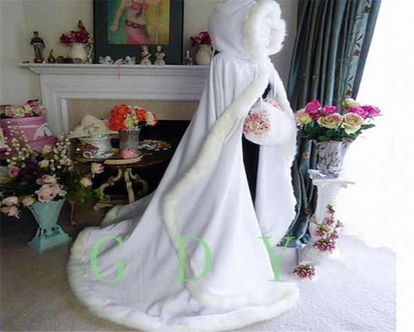 

new stunning bridal capes ivory wedding jacket faux fur perfect for fall winter wedding dress swing coat9206707, White