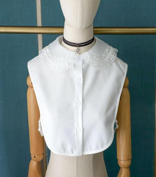 

bow ties sweet girls shirt detachable collars for women handmade dress false collar woman stand ruffles fake half1050753, Black;gray