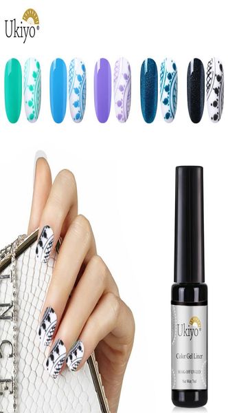 

ukiyo 7ml painting line gel nail polish gel liner gellak hybrid varnish nail art manicure drawing line painted nail gel polish8800613, Red;pink