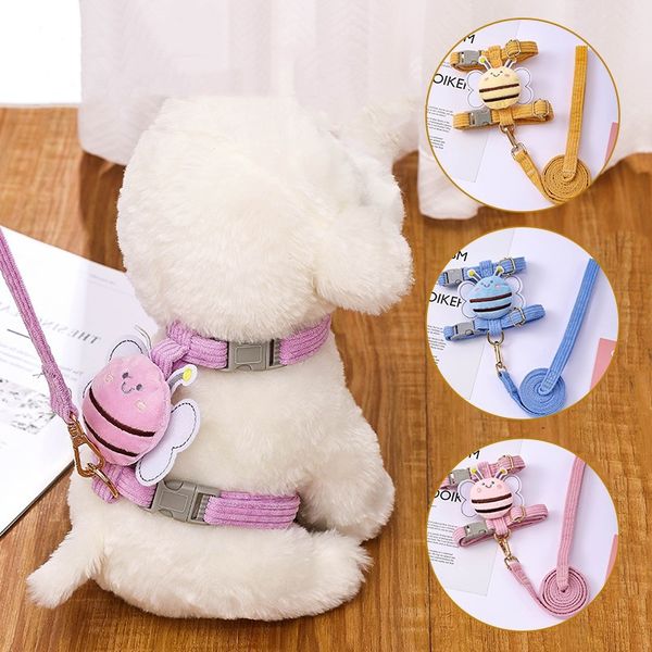 

new bee towing rope anti breakout adjustable cat walking rope outdoor pet towing rope bee i-shaped chest strap