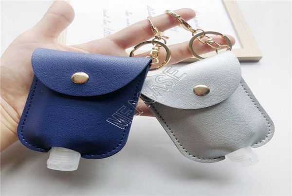 

30ml hand sanitizer bottle with pu leather cover cases 2 piece set clear travel bottles with sleeve alcohol gel perfume bottles 204400144