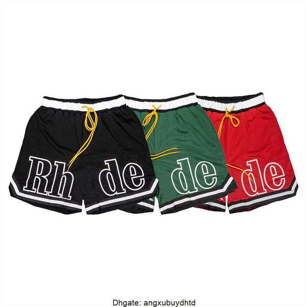 

designer men rh limited rhude shorts summer swim short knee length hip hop high street sports training beach pants mens elastics-xl, White;black