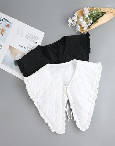 

bow ties solid color womens shirt detachable collars shawl fake false collar lapel half blouse adjust clothes decorbow8726970, Black;gray