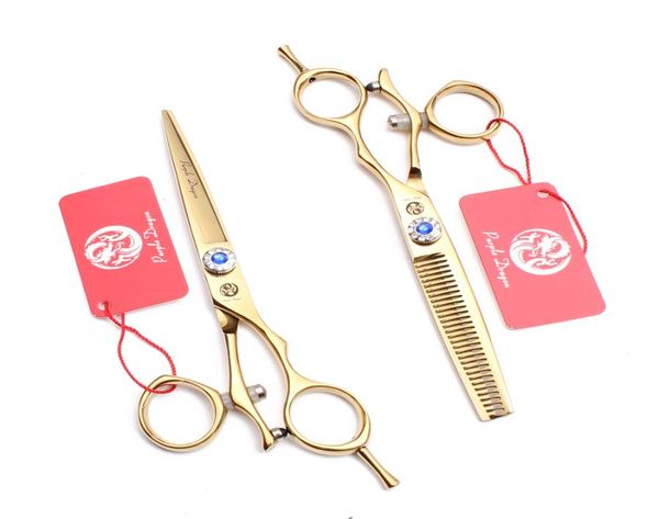

55039039 16cm titanium purple dragon gold swivel handle cutting shears thinning scissors hairdressing scissors professional7383717
