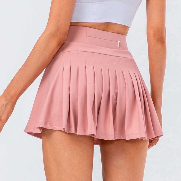 

high waist skort lulus yoga short pant tennis wear pleated skirt running athletic skirts women sports fitness dress with pocket, Gray