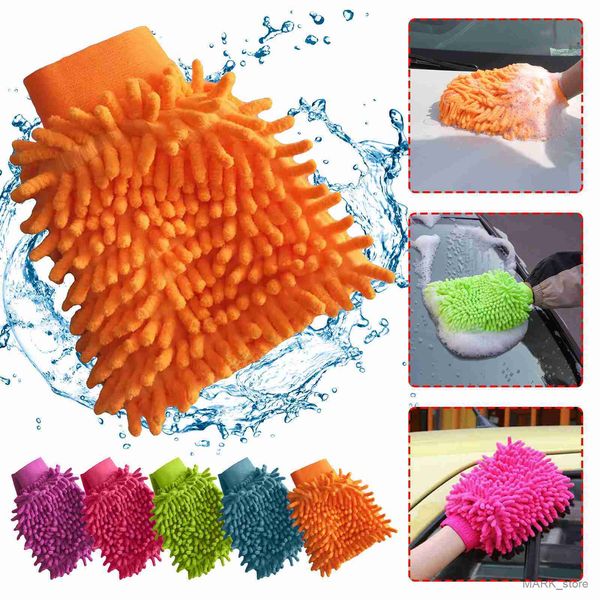 

glove car washing gloves solid color microfiber single side cleaning car wash maintenance tool r230629