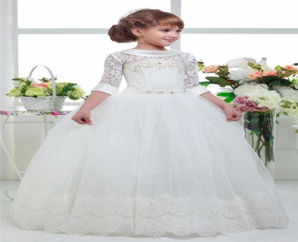 

white ivory flower girl dresses sleeves special occasion gown girls pageant dresses birthday family party dress2550254, White;blue