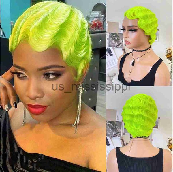 

cosplay wigs wigera fluorescent green finger wave wig synthetic color short curly wigs for women nuna 1920s cosplay halloween party daily us, Black