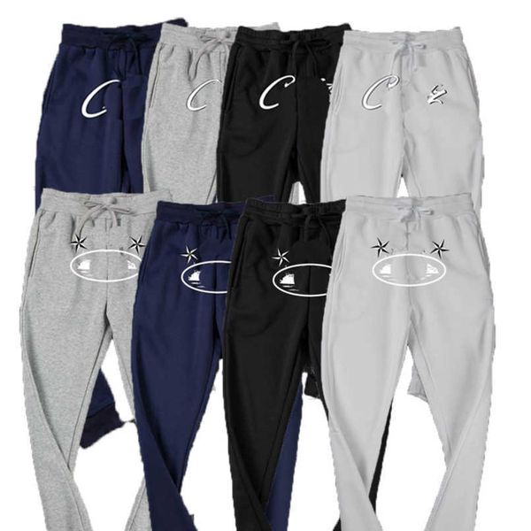 

2023 corteizs sweatpants men's pants fashion long men casual ship printed jogger trousers fitted bottoms street wear hip hop button des, Black